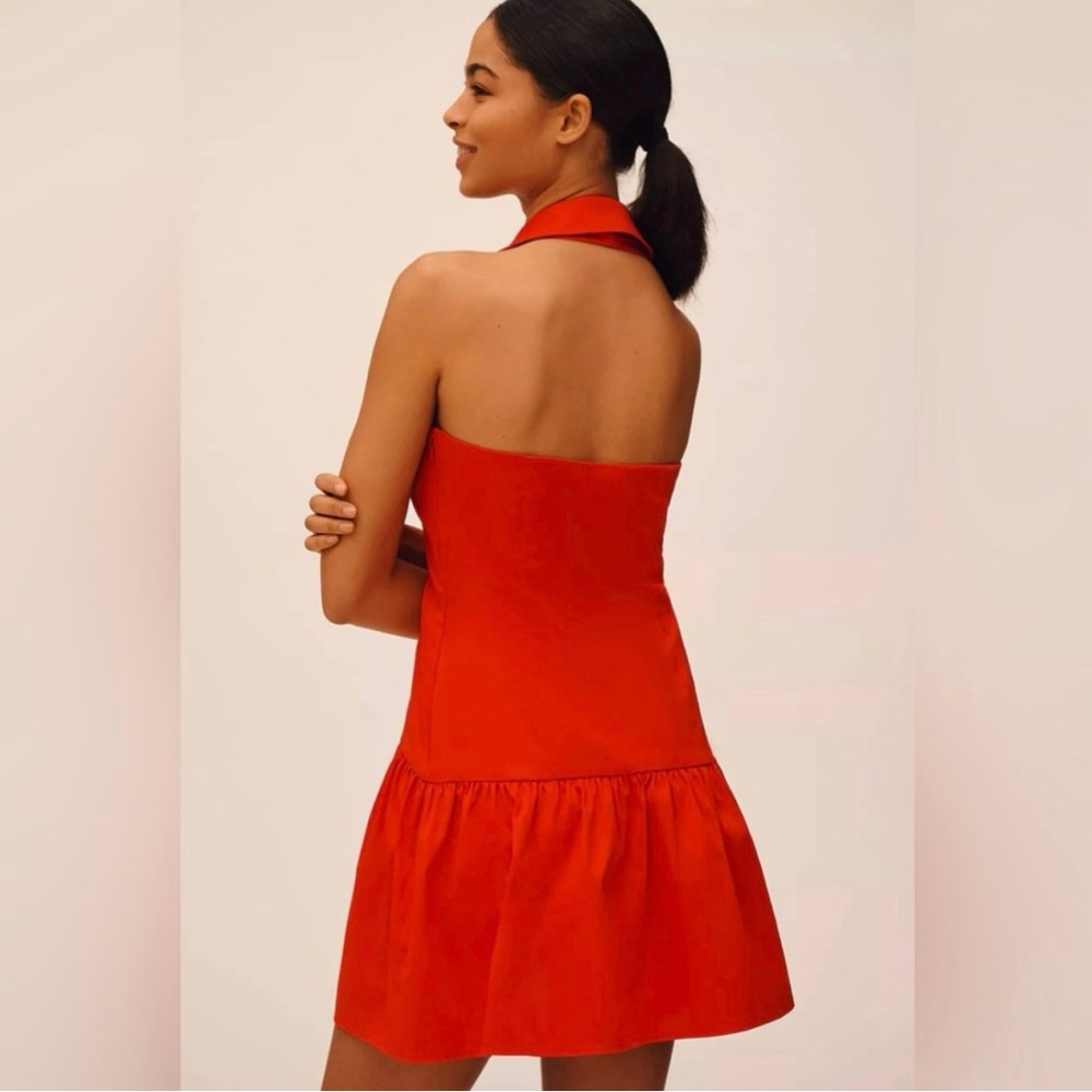 ANTHROPOLOGIE Maeve Halter Drop-Waist Mini Dress NWT Size Medium - Picture 2 of 10